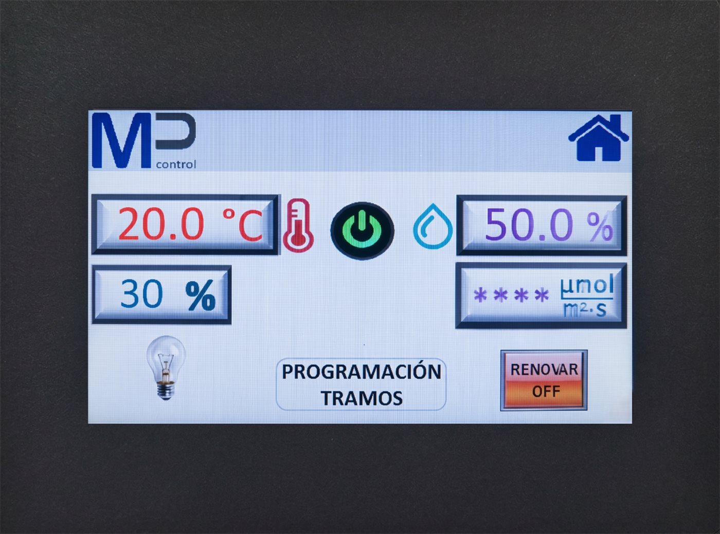 Pantalla táctil de control