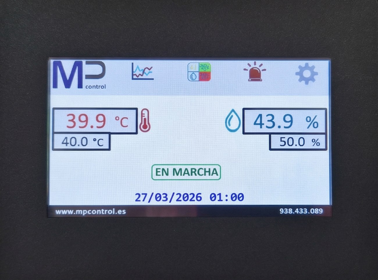 Pantalla de control