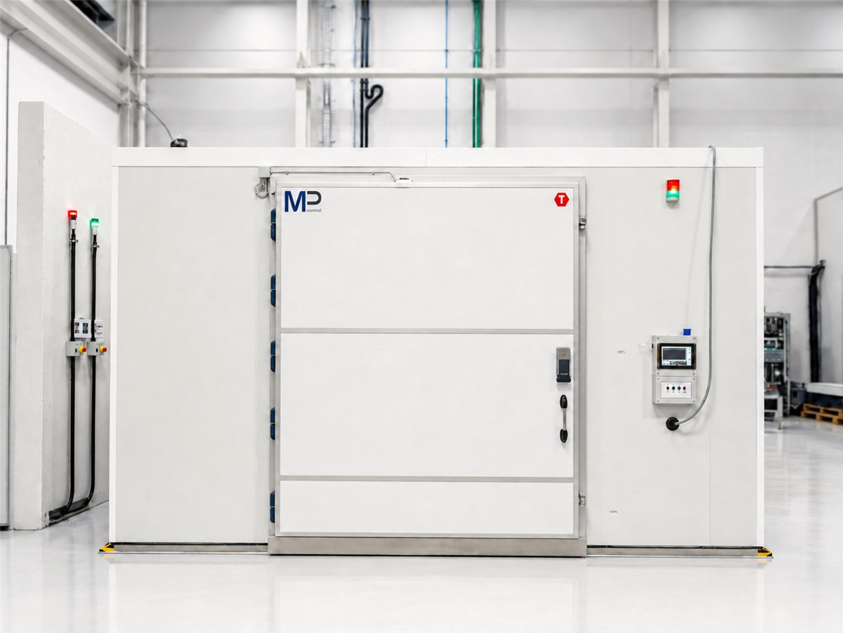 Cámara modular de testing vista por delante